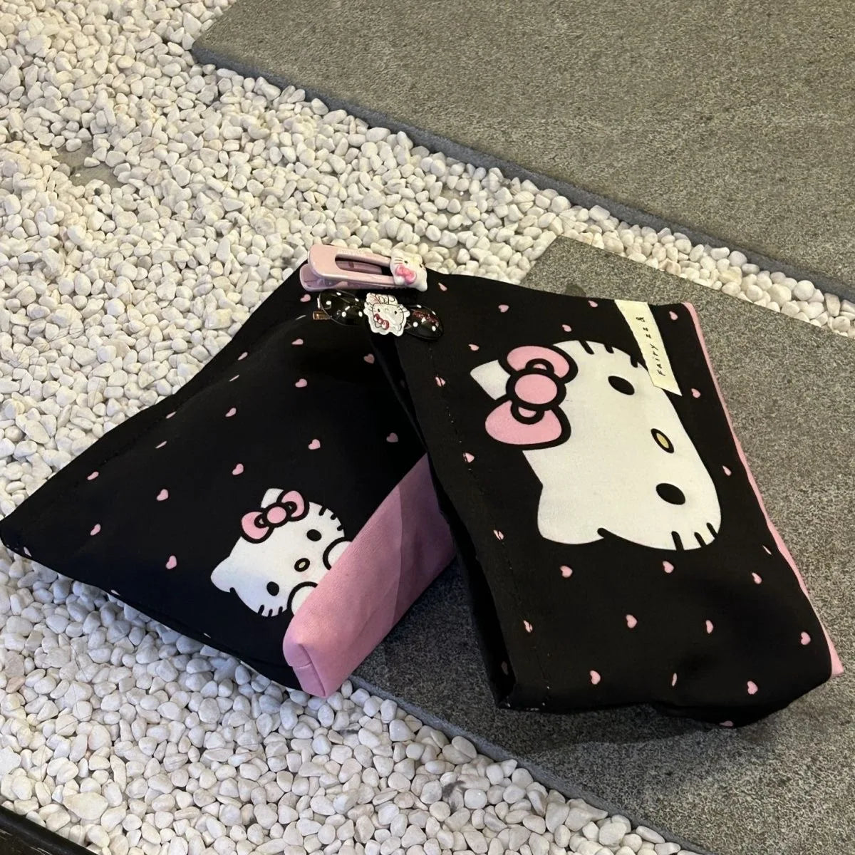 Harajuku Japanese Girl Polka Dot Hello Kitty Makeup Storage Bag Kawaii Charms Storage Bag Birthday Gift