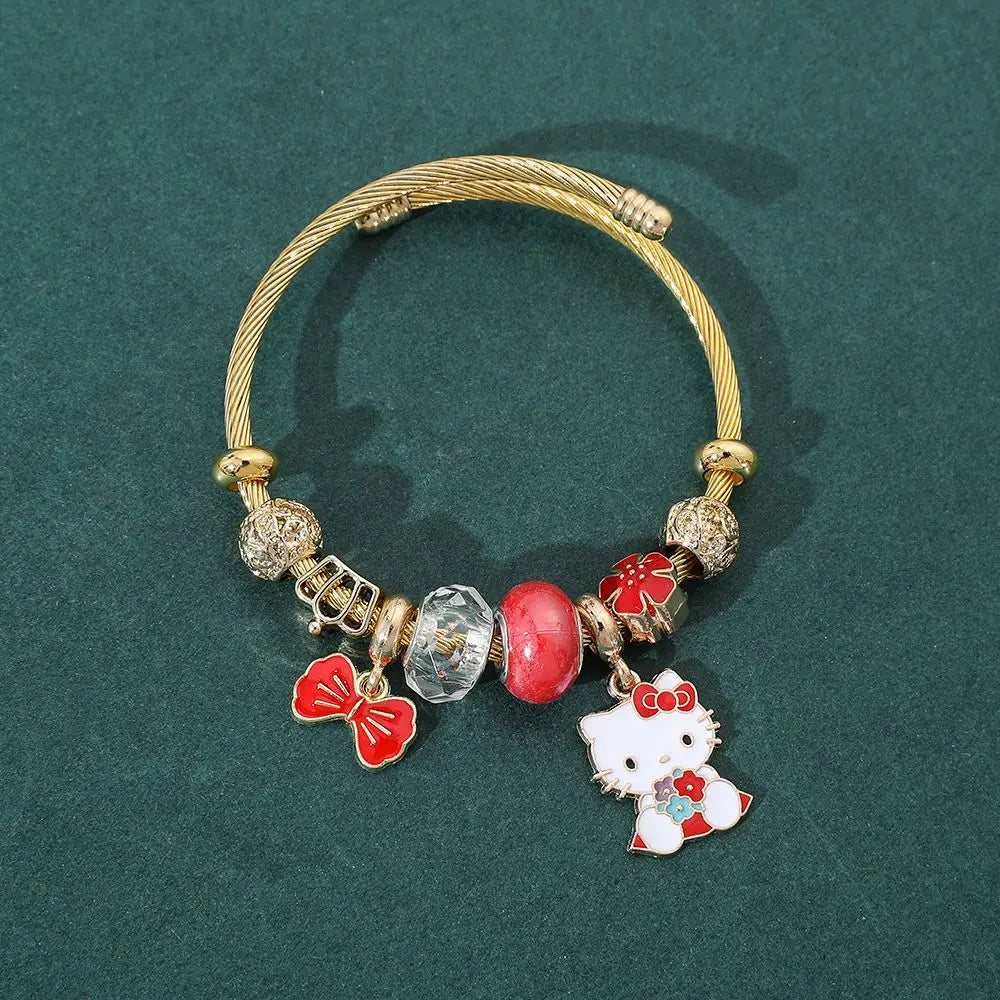 Hello Kittys Bracelet Anime Sanrios Girl Detachable Diy Bracelet Woman Accessory Jewelry Student Cosplay Props Festival Gift