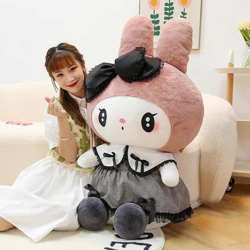 Oversized Hello Kitty Kuromi Melody Stuffed Toys Soft Throw Pillow Plush Dolls Kids Birthday Valentines Gifts for Girls