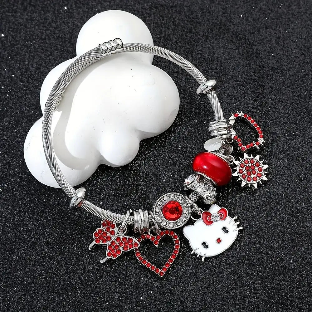 Hello Kittys Bracelet Anime Sanrios Girl Detachable Diy Bracelet Woman Accessory Jewelry Student Cosplay Props Festival Gift