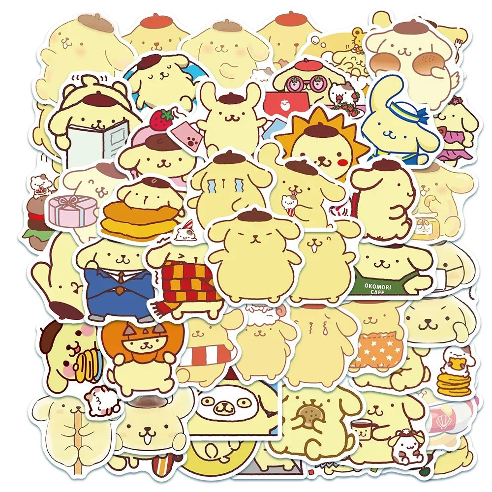 Kawaii Hello Kitty Stickers My Melody Kuromi Decals for Kids DIY Waterproof Laptop Phone Diary Cute Cartoon Sanrio Sticker Toy