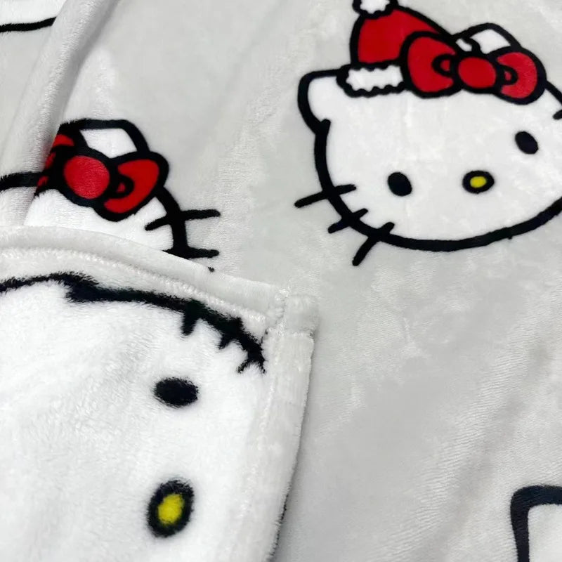 Halloween Ghost Hello Kitty Plush Blanket Cartoon Large Flannel Blanket Cotton Sofa Nap Blanket Bed Sheet Christmas Gift