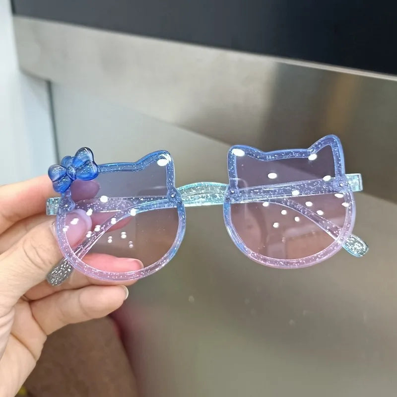 2025 New Sunglasses Kitty Sanrio Children Sunglasses Anti-UV Cute Super Cute Baby Glasses Essential Sunglasses for Outing Parties