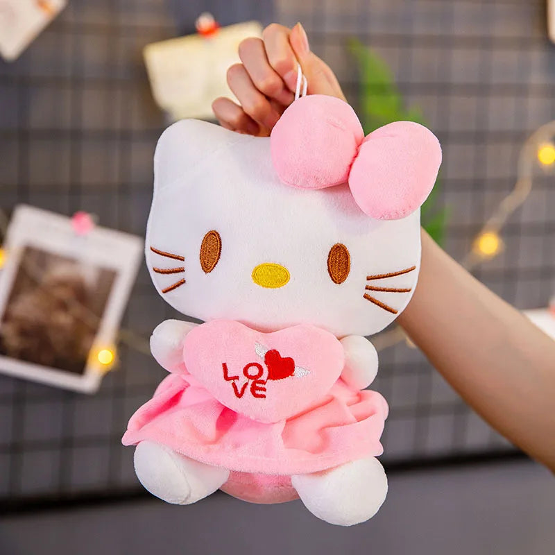 Cute Hello Kitty Pink Plush Stuffed Toys Anime Cartoon Plushie Doll Soft Stuffed Pillow Toys For Children Birthday Xmas Gifts