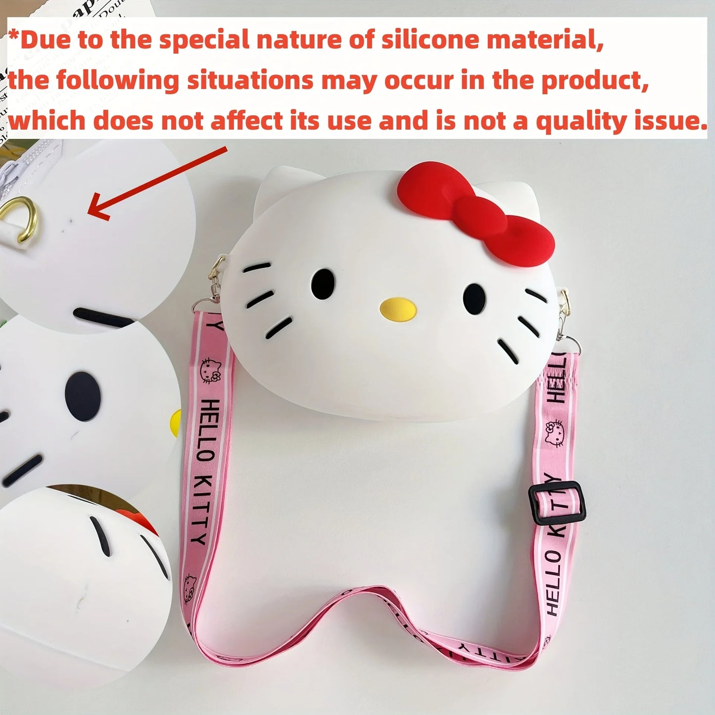 Hello Kitty Small Bag Adorable 3D Cartoon Cute Silicone Zipper Bag Kawaii Waterproof Crossbody Bag Coin Purse Birthday Gift Toys