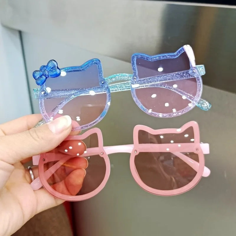 2025 New Sunglasses Kitty Sanrio Children Sunglasses Anti-UV Cute Super Cute Baby Glasses Essential Sunglasses for Outing Parties