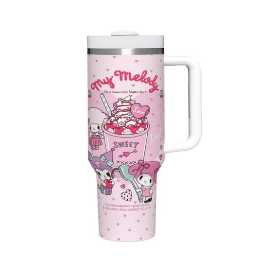 Cute Anime Sanrio Hello Kitty Kawaii 40 Oz Ultimate Tumbler with Handle and Straw Vacuum Insulated Tumbler