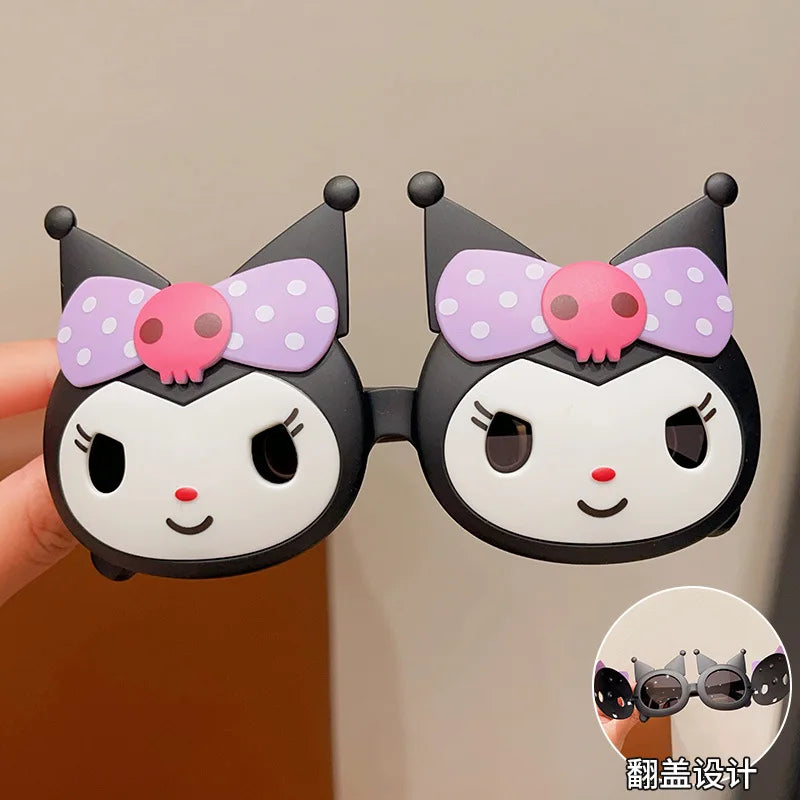 Cute Cartoon Children Sunglasses Girls Boys Flip-up Glasses Hello Kitty Y2K Anime Accessory