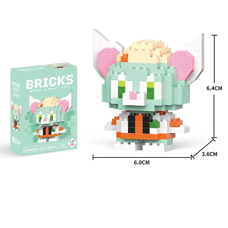 Hello Kitty Building Blocks Cartoon Character Melody Assembled Model building block Dolls Toys Children Gifts