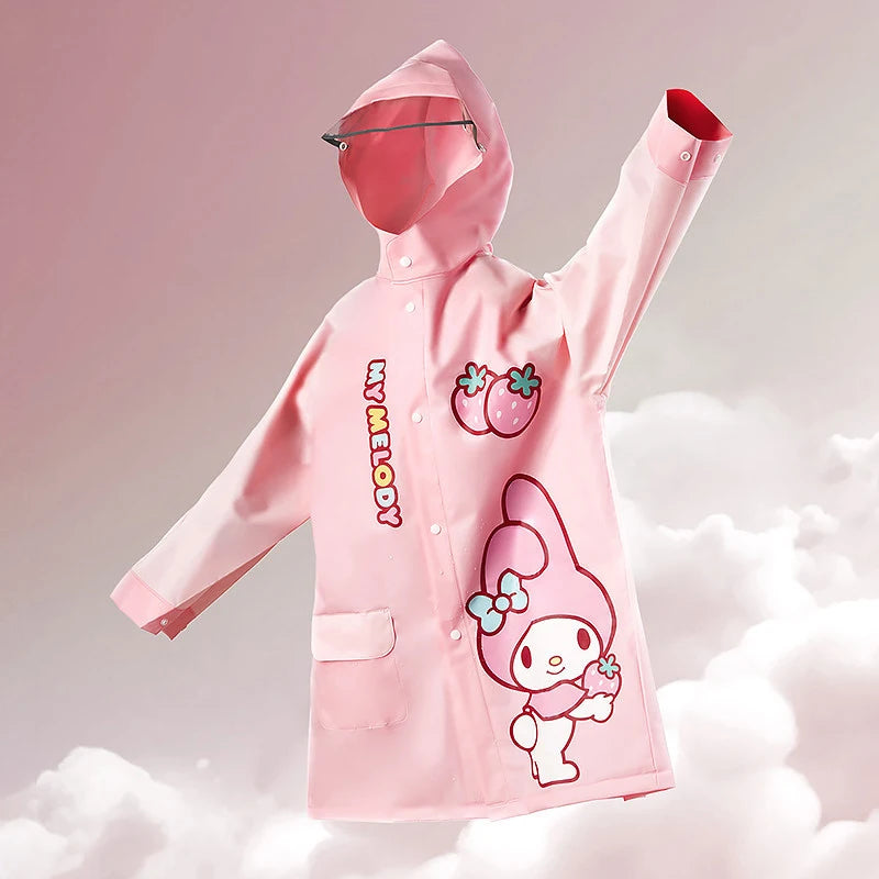 Cinnamoroll Kuromi Anime Kawaii Children Raincoat Cute Cartoon My Melody Boys Girls Waterproof Rain Coat Kids Gifts