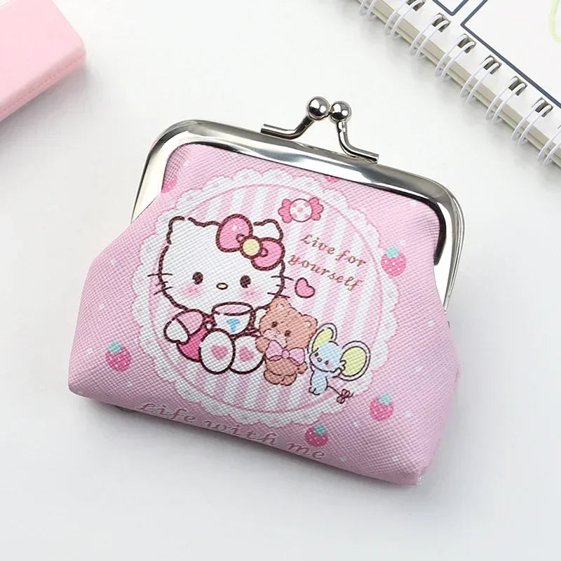 Hello Kitty Cartoon Coin Pouch Purse Creative Small Wallet My Melody Bags girls purse Kawaii Wallet Kid Purses