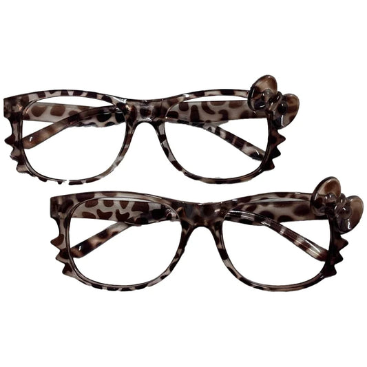 Hello Kitty Toys Leopard Print Eyeglasses Kawaii Frames Accessories Cute Beauty Cartoon Anime Vintage Girls Birthday Gift