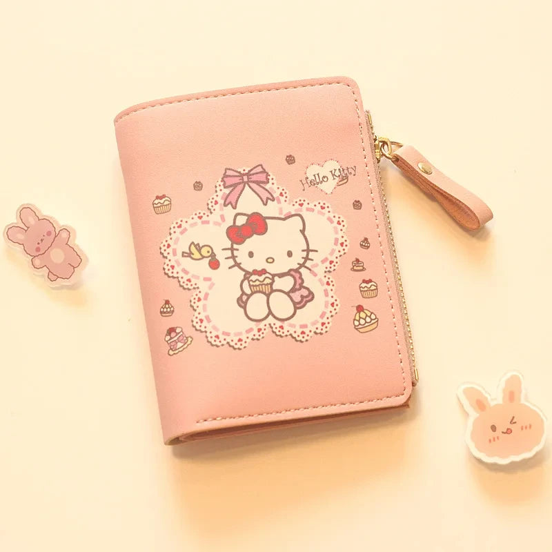 Cute Wallet Hello Kitty Coin Purse Kawaii Leather Card Holder Women Pu Casual Money Card Bag Kids Birthday Gift for Girls