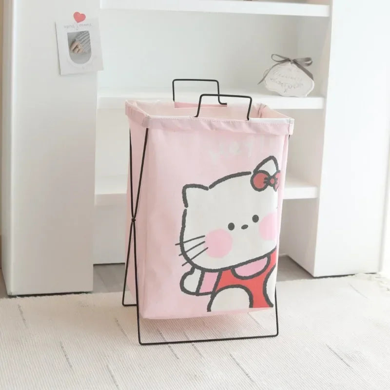 Hello Kitty Dirty Clothes Basket Storage Basket Large Capacity Dormitory Household Foldable Waterproof Dirty Clothes Basket