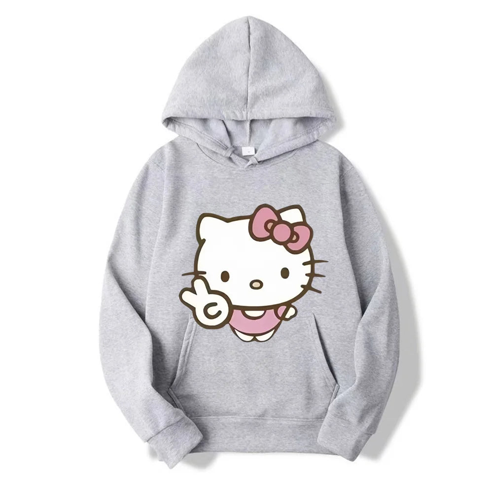 2025 New Hello Kitty Cartoon Family Women Hoodie Cartoon Anime Men Pullover New Spring Autumn Couple Sweatshirt Clothes Top