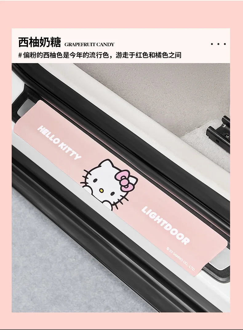 Kawaii Sanrio Car Door Sill Protection Strip Anti-Pedal Wear-Resistant Pu Cartoon Hello Kitty Cute Car Decoration Accessories