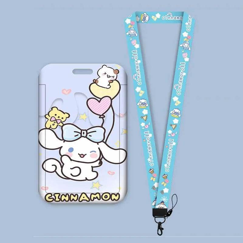 Cartoon Lanyard Card Sleeve kawaii Hello Kitty Kuromi My Melody ID Card Bus And Subway Access Work Permit Card Sleeve