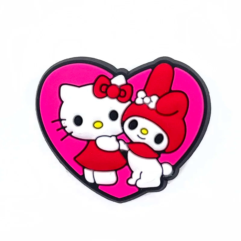 Hello Kitty Sanrio cartoon 1pcs cute shoe charms Accessories buckle clogs sandals pin decorate kids girls gift