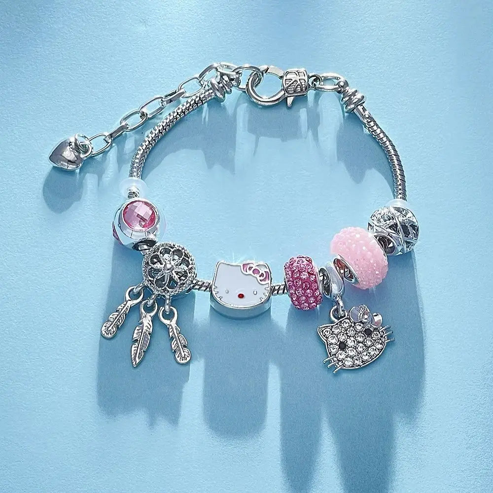 Hello Kittys Bracelet Anime Sanrios Girl Detachable Diy Bracelet Woman Accessory Jewelry Student Cosplay Props Festival Gift