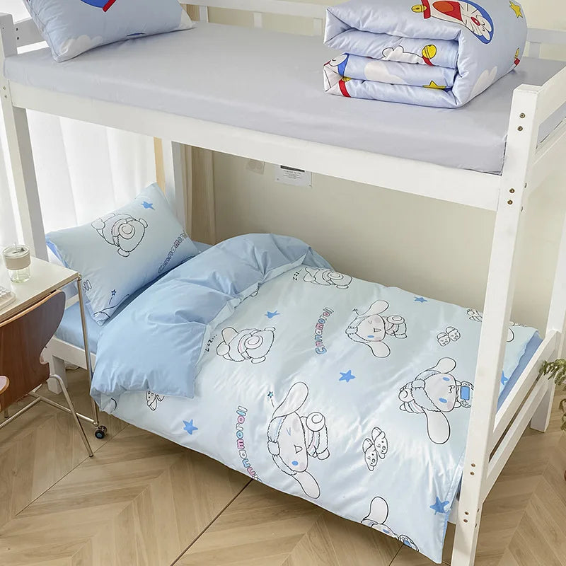 Hello Kitty Bedding Set Kuromi Cinnamoroll 100%cotton King Queen Full Size Duvet Cover Bed Sheet Pillowcase Home Textile