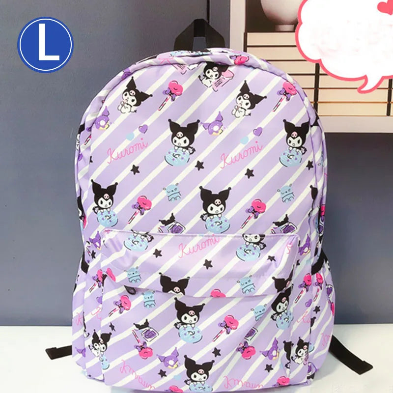 Kuromi hello kitty New Cute Backpack Large Capacity Student Schoolbag Shoulder Bag Girls Handbag Trip Storage Bag