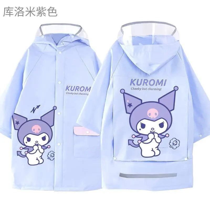 Kawaii Kuromi My Melody Hello Kitty Cute Cartoon Child Raincoat Student Poncho Outdoor Water Proof Anime Peripheral Gift