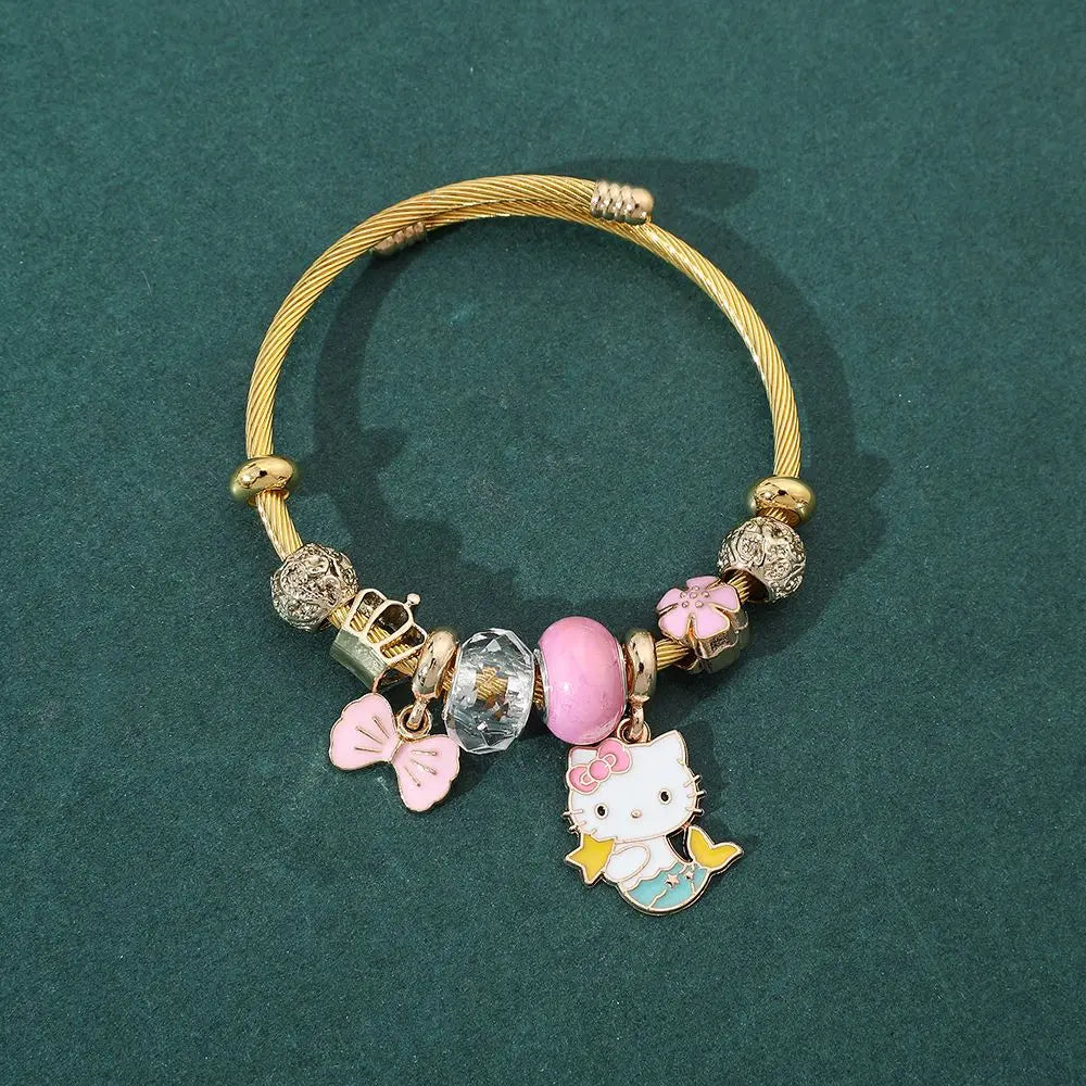 Hello Kittys Bracelet Anime Sanrios Girl Detachable Diy Bracelet Woman Accessory Jewelry Student Cosplay Props Festival Gift