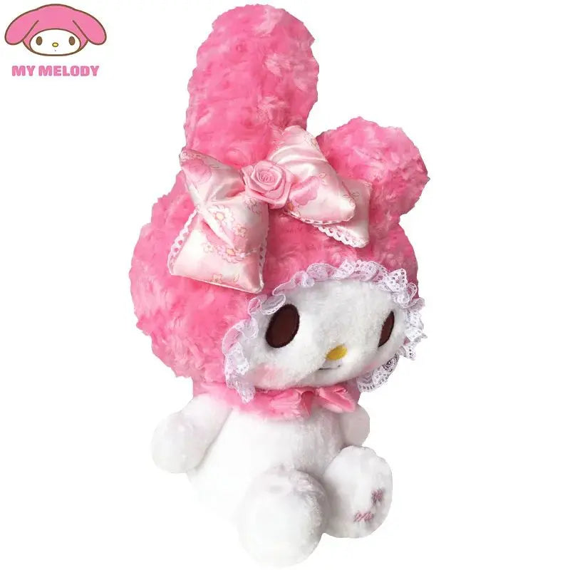 Anime Rose Pink Hello Kitty Melody Cartoon Cute Plush Stuffed Toys Soft Pillow Plushies Doll Birthday Gift For Girls Kids