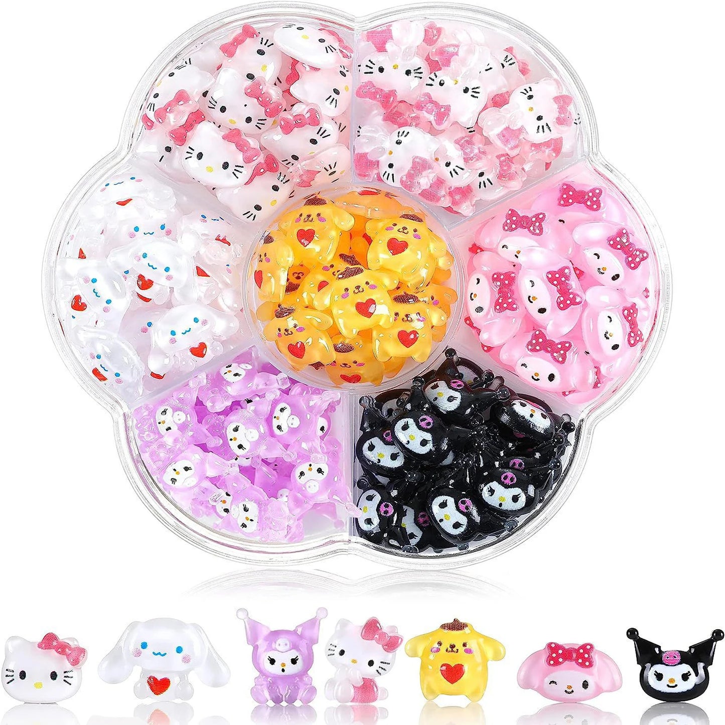 Hello Kitty DIY Nail Art Jewelry Decor Kawaii Kuromi Charms For Manicure DIY Nail Parts Rhinestone Toy Gift for Girls