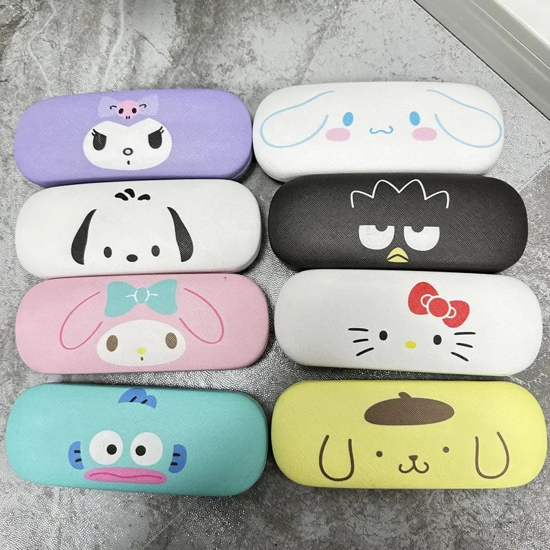 Anime Hello Kitty Glasses Case Y2K Kawaii Kurom Portable Anti Extrusion Sunglasses Storage Box Creative Travel Portable