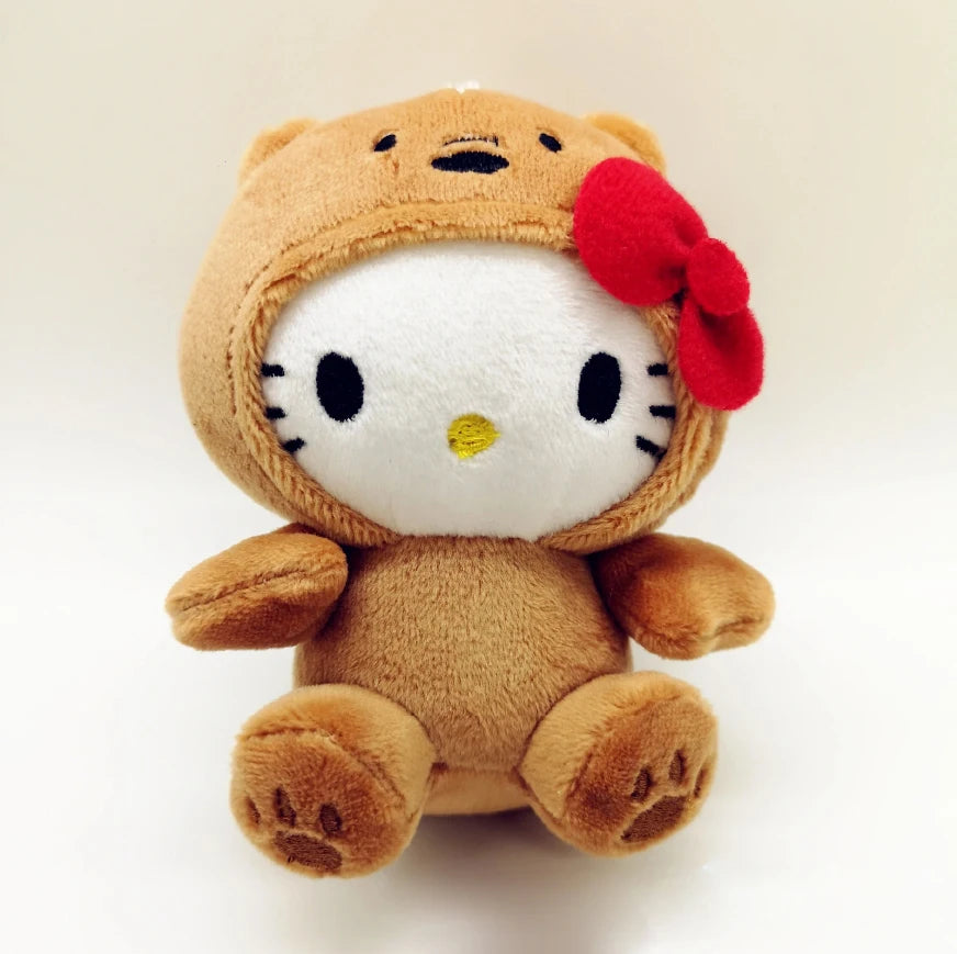 10Cm Bow Kitty Kt Cos Brown Bear White Bear Anime Plush Toy Panda Cute Soft Stuffed Doll Pendant Key Chains Gifts Kids