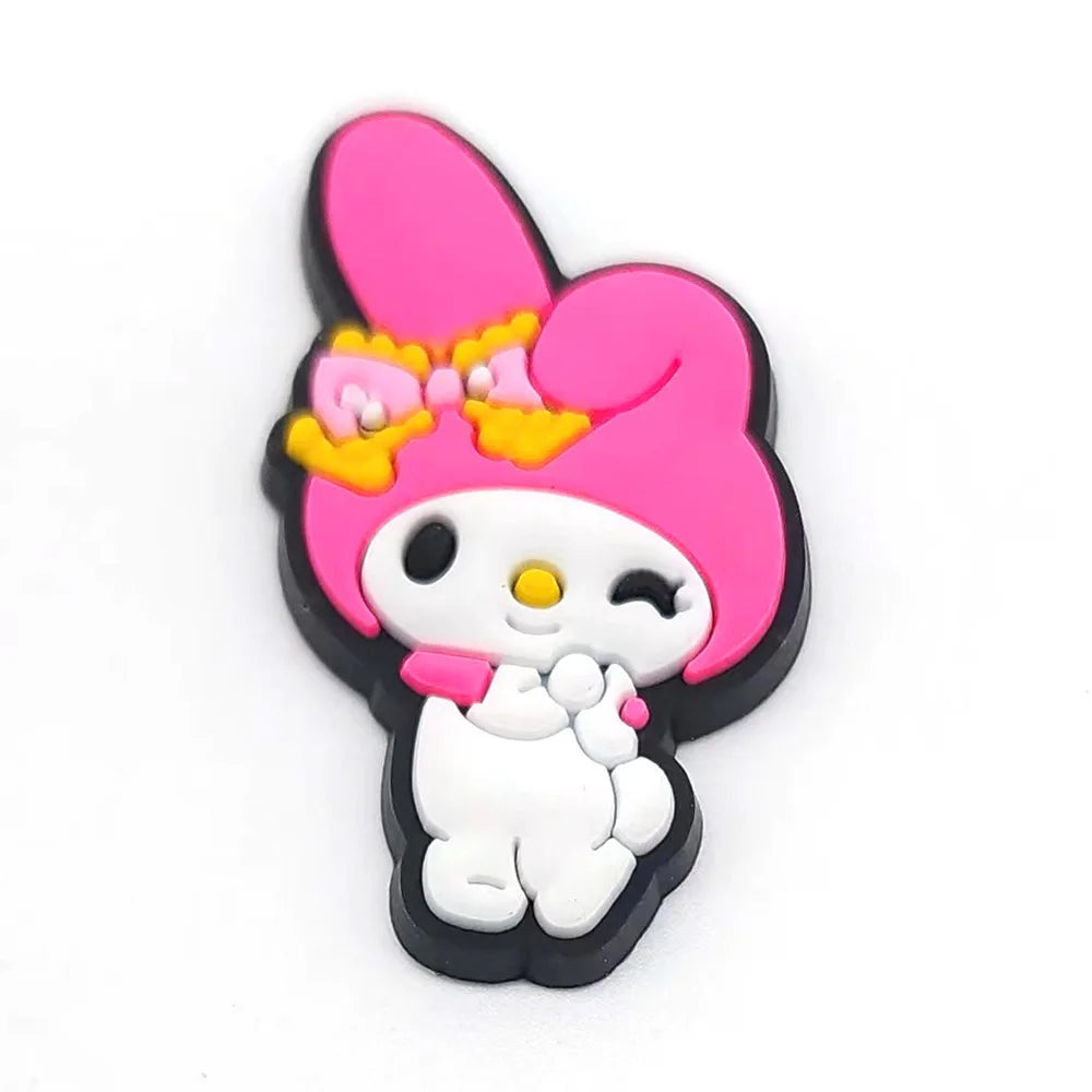 Hello Kitty Sanrio cartoon 1pcs cute shoe charms Accessories buckle clogs sandals pin decorate kids girls gift