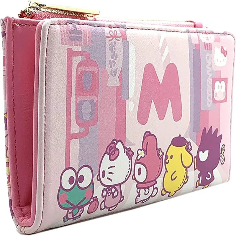 2025 New Hello Kitty Purse Lounge fly Clutch Purse Women's Purse Adult Birthday Gift Card Bag Double Fold Pink Coin Purse