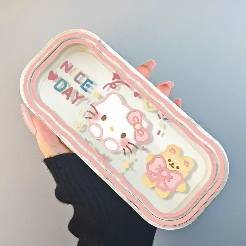 New Hello Kitty Pochacco Cartoon Anime Glasses Case Kawaii Fashion Simple Portable Anti-fall Sunglasses Storage Box