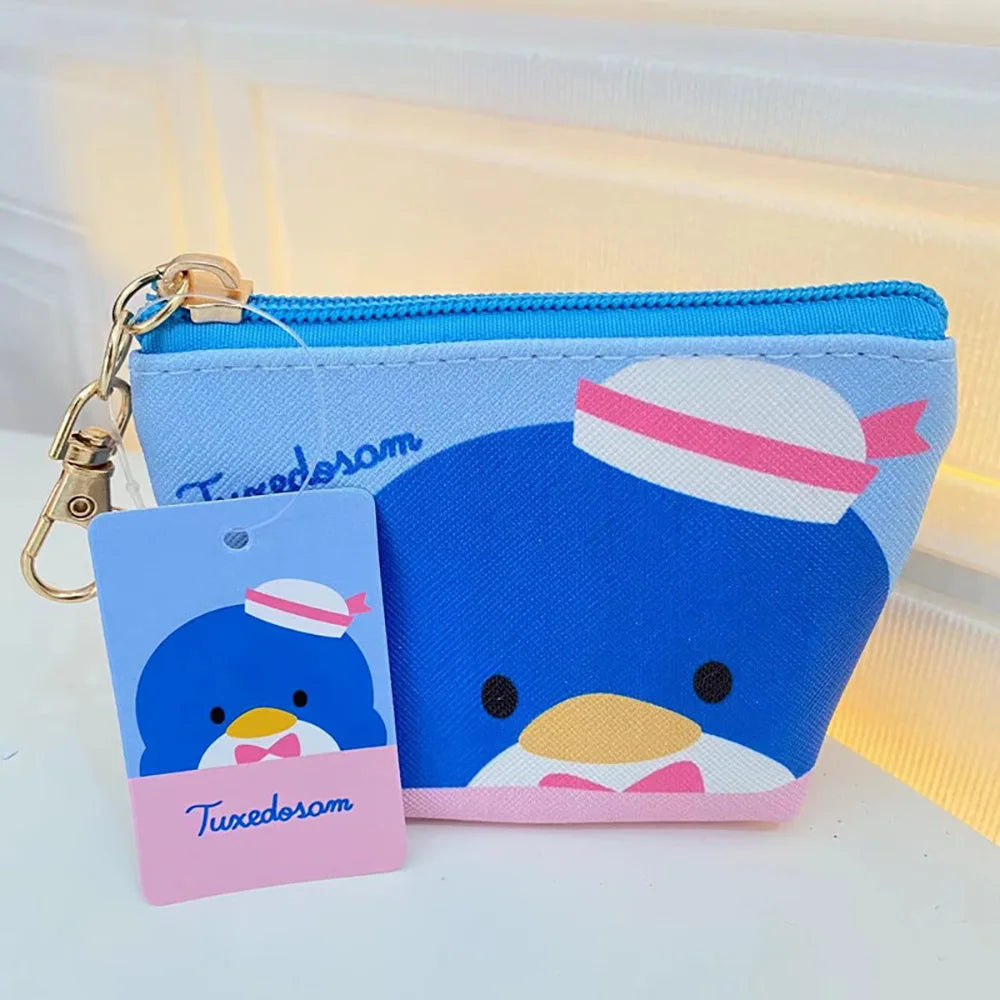 Keychain Purse Portable Cartoon Pouch Mini Waterproof Coin Pocket Key Earphone Storage Bag ID Card Holder Backpack Pendant