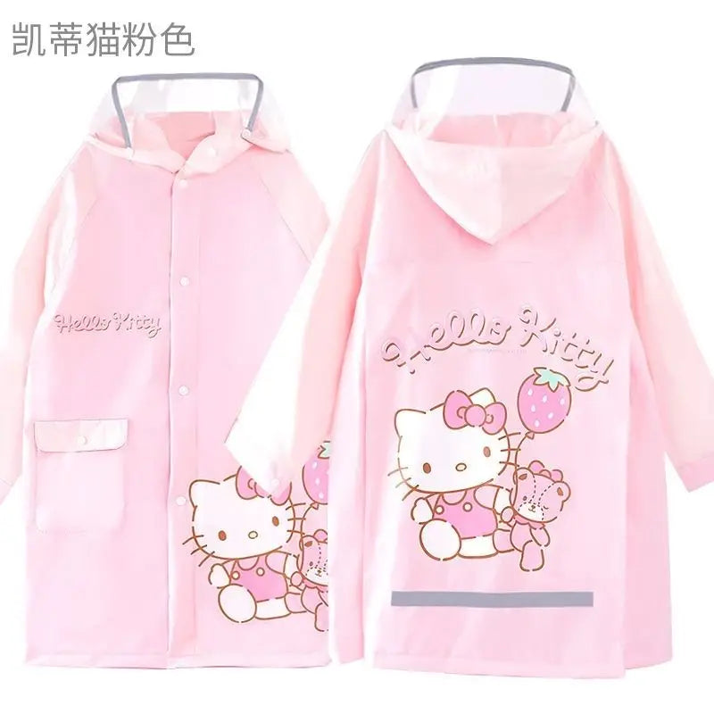 Kawaii Kuromi My Melody Hello Kitty Cute Cartoon Child Raincoat Student Poncho Outdoor Water Proof Anime Peripheral Gift