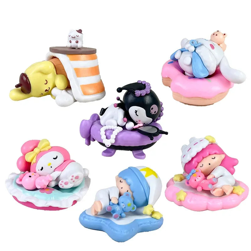 Blind Box Sleep Safely Hello Kitty MyMelody Kuromi Pachacco Pompompurin Children's Toy Birthday Gift Christmas Decoration