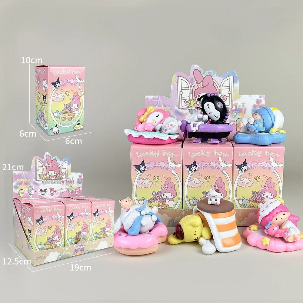 Blind Box Sleep Safely Hello Kitty MyMelody Kuromi Pachacco Pompompurin Children's Toy Birthday Gift Christmas Decoration