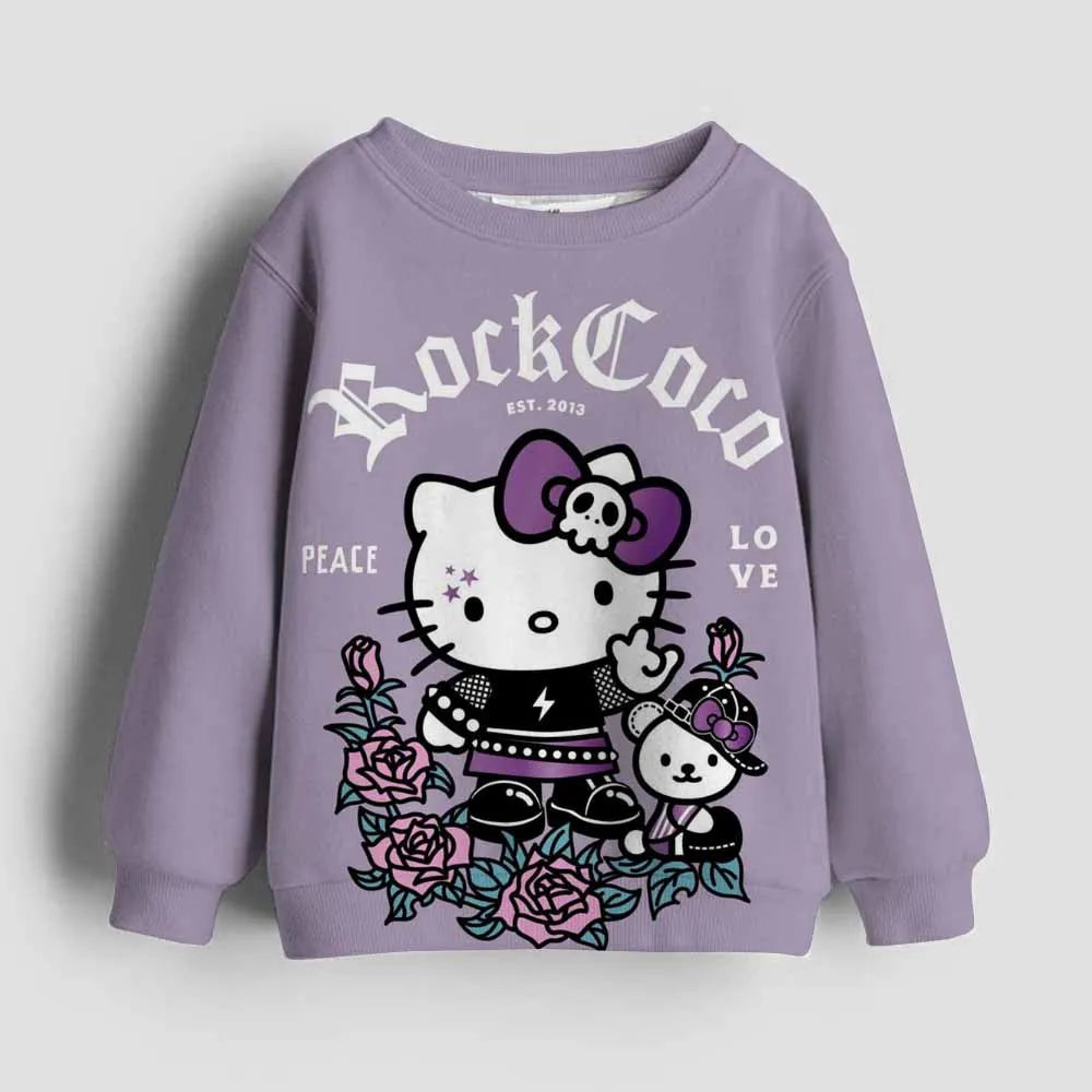 Hello Kitty kawaii children fashion girls autumn clothing baby girl sweatshirt Kuromi children's hoodie toddler casual sportswea