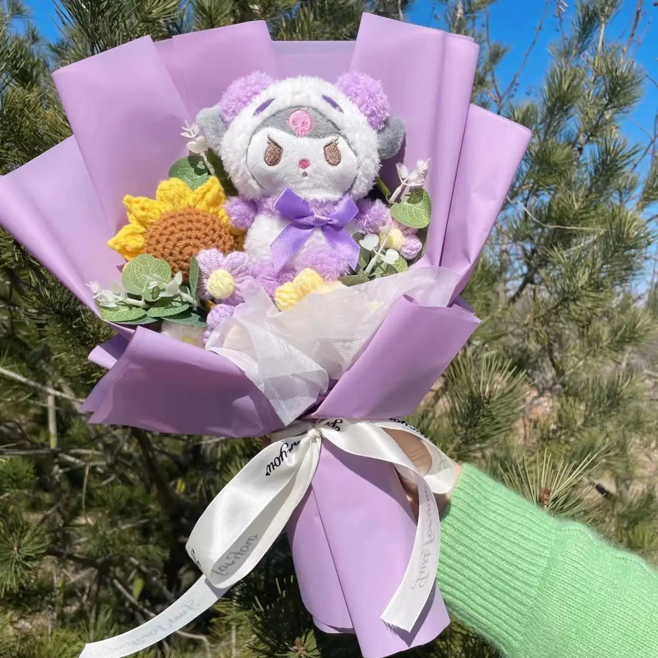 Hello Kitty Cat Dolls With Artificial Flowers Creative Sanrio Bouquet Christmas Valentine Birthday Graduation Gifts