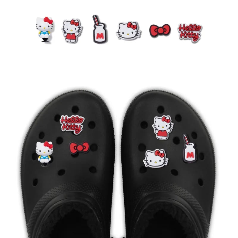 Hollow Out Clogs Shoe Accessories Kawaii 3D Hello Kitty Series DIY Shoe Decorations Charms For Clogs Sandals Party Gifts