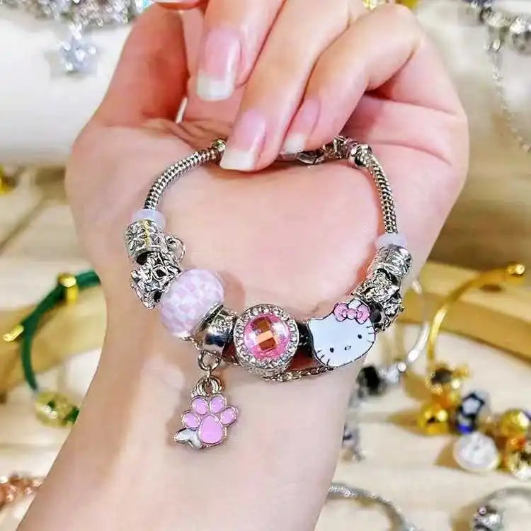 Hello Kittys Bracelet Anime Sanrios Girl Detachable Diy Bracelet Woman Accessory Jewelry Student Cosplay Props Festival Gift