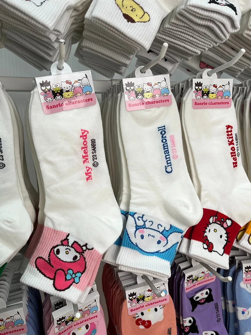 HelloKitty Socks Y2K Medium Kuromi Cartoon Cute Soft Comfortable Sock Kawaii Cinnamoroll Anime Periphery Socks for Girl