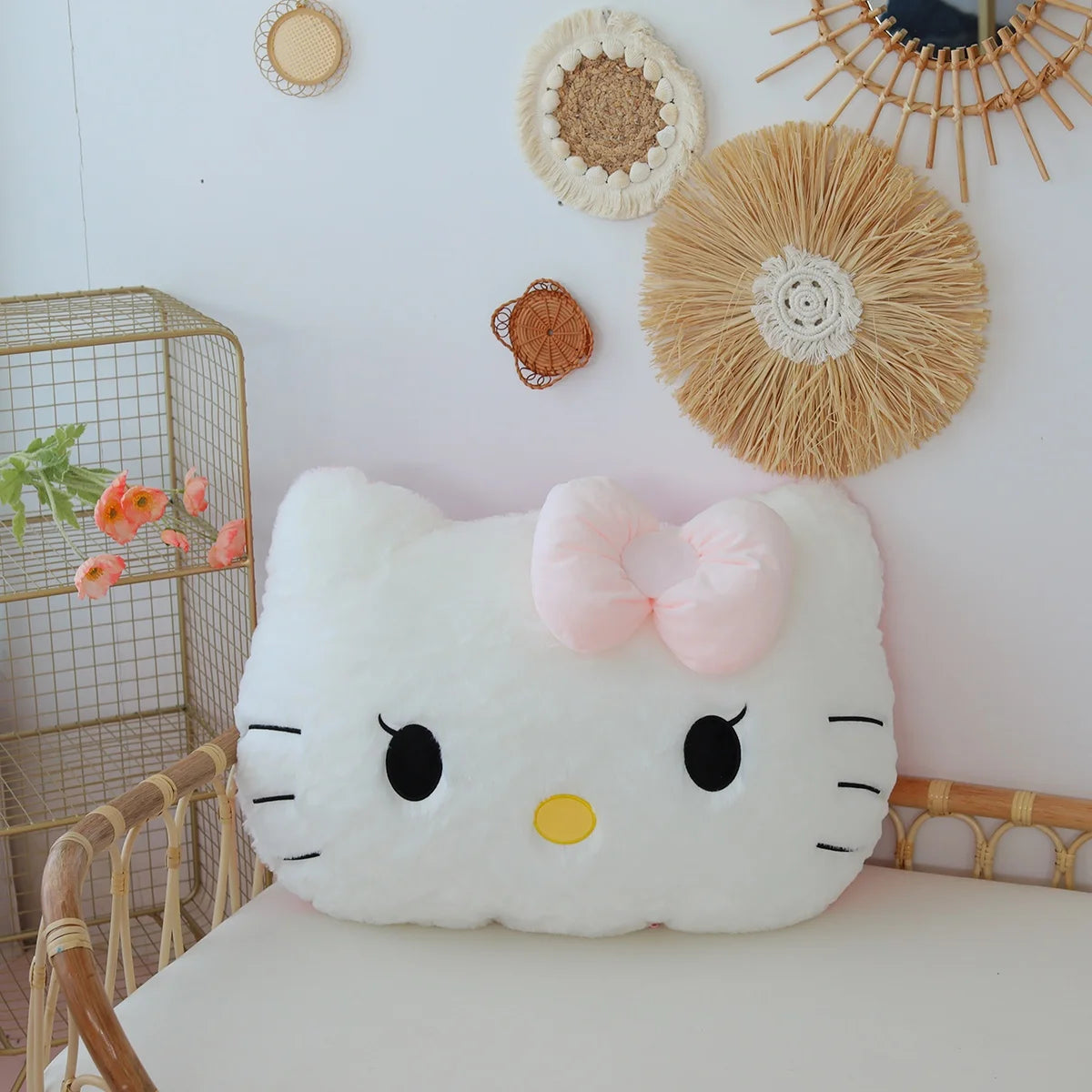 Big Size Hello Kitty Back Cushion Soft Cuddly Pillow Comfortable Sofa Bed Decor Pillow Hug Plushies Xmas Gifts For Girl