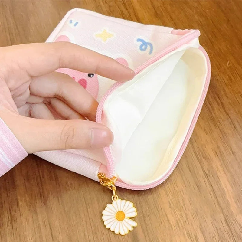 Kawaii Cartoon Hello Kitty Girl Tampon Sanitary Napkin Storage Bag Cute Mini Cosmetics Coin Purse Bag Women Gifts