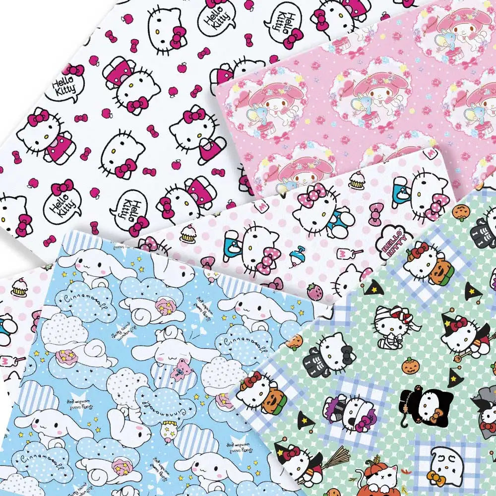 Hello Kitty 140x50CM Cartoon cotton fabric Patchwork Tissue Kid Home Textile Sewing Doll Dress Curtain Polyester cotton Fabric