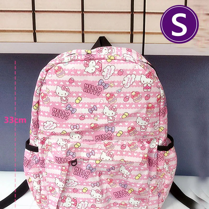 Kuromi hello kitty New Cute Backpack Large Capacity Student Schoolbag Shoulder Bag Girls Handbag Trip Storage Bag