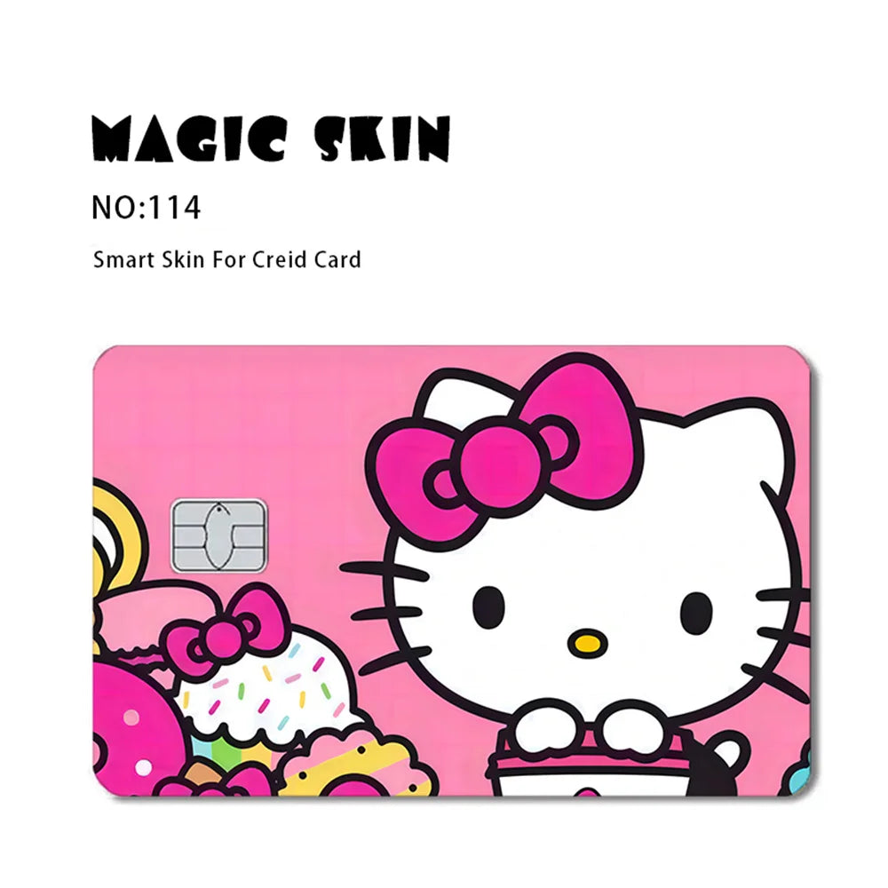 Hello Kitty My Melody Poker Sticker Film Tape Skin for Credit Card Debit Card Kt Cat Waterproof Stickers Small Chip