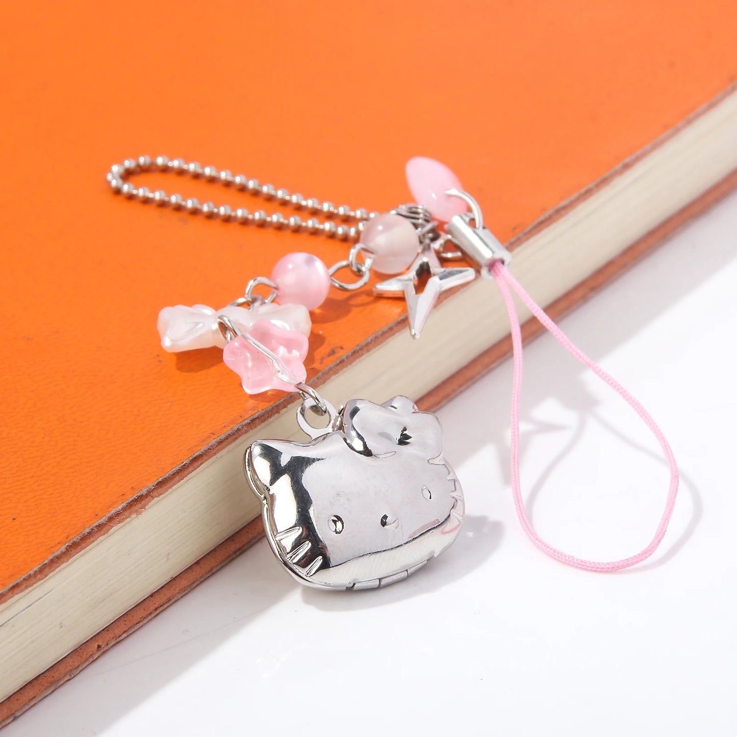 Hello Kitty Cell Phone Rope Chain Sanrio Anime Pendant Handmade Beads Strand Choker Bracelets Dangle DIY Jewelry Accessories Toy