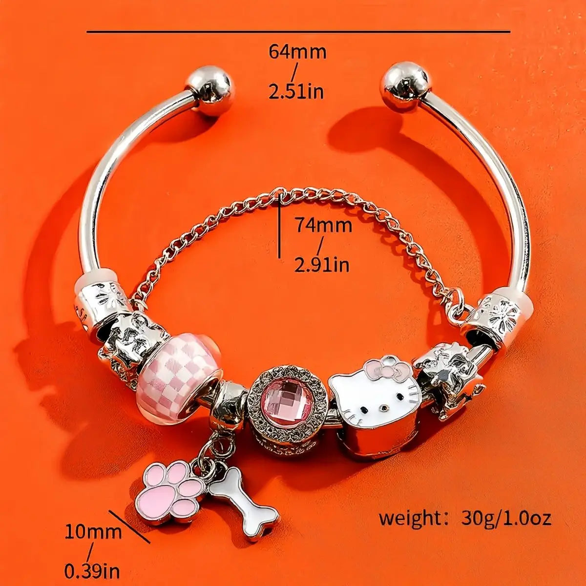 Hello Kittys Bracelet Anime Sanrios Girl Detachable Diy Bracelet Woman Accessory Jewelry Student Cosplay Props Festival Gift